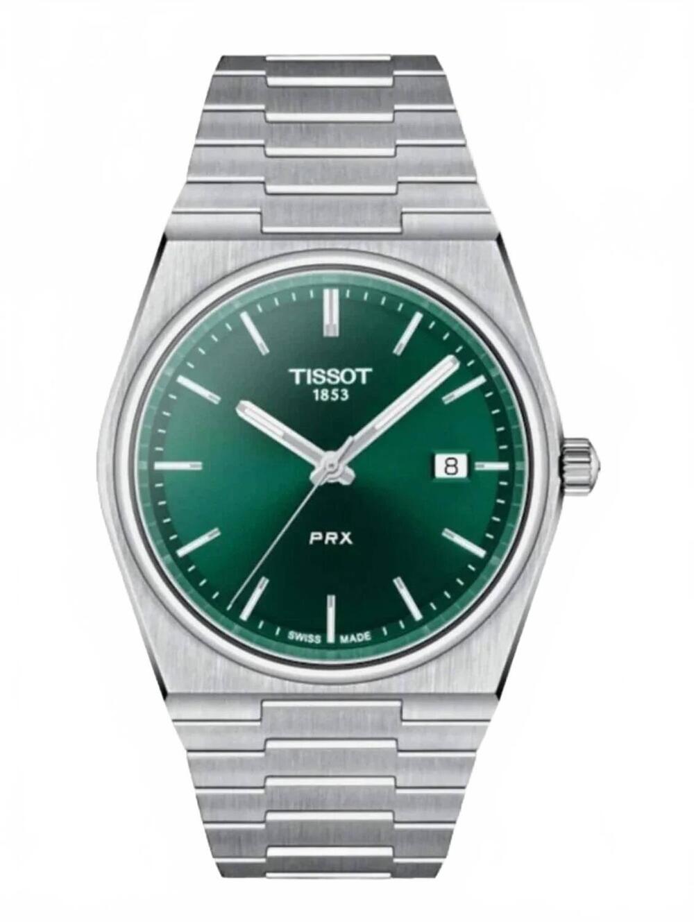 NEW TISSOT men's stainless steel prx 40mm watch in green